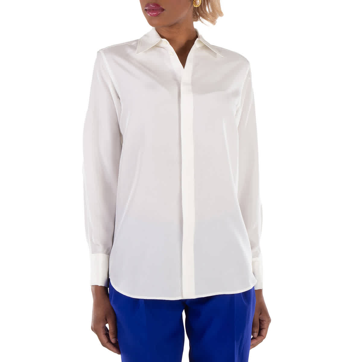 Burberry Длинный рукав Классический воротник Шелковая рубашка, Chalk
Burberry Длинный рукав Классический воротник Шелковая рубашка, Chalk