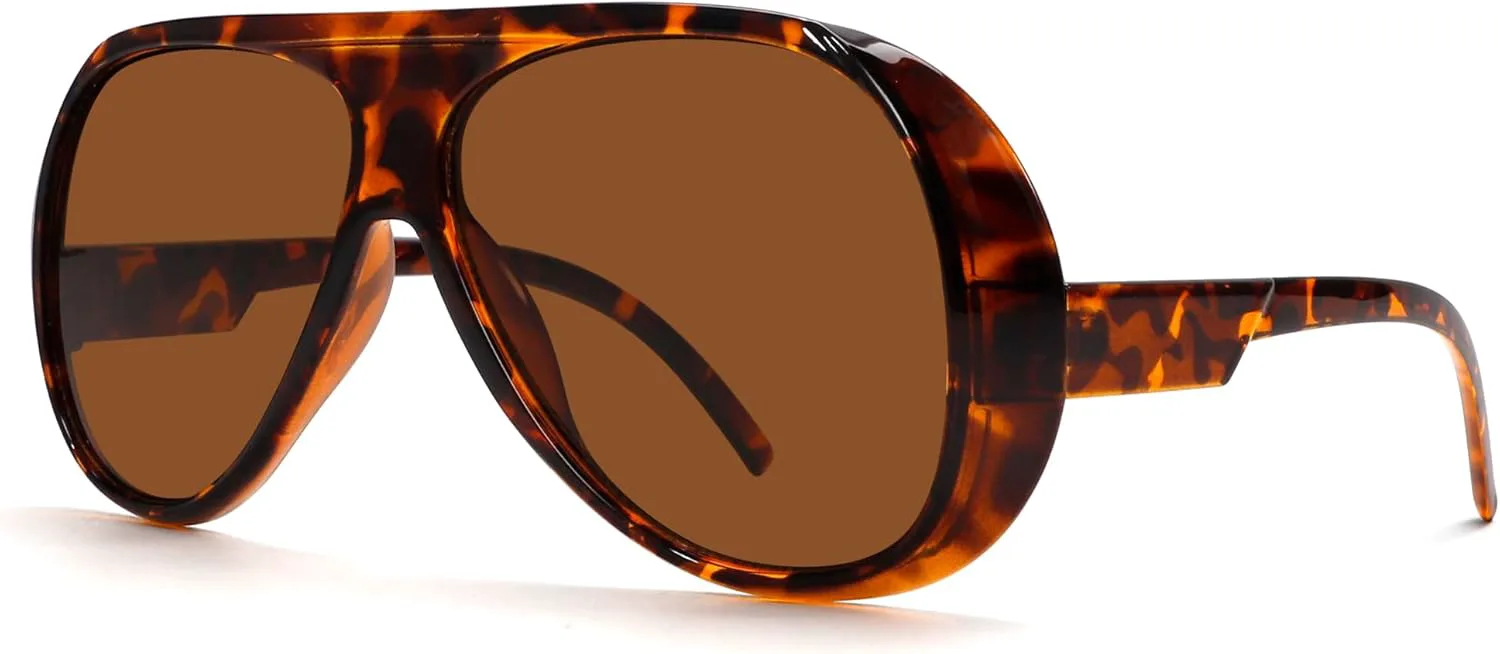 Модные солнцезащитные очки-авиаторы для женщин и мужчин, ретро-очки в стиле 70-х, большие очки с защитой от УФ-излучения UV400 TYA, Tortoise Frame - Brown Lens
Модные солнцезащитные очки-авиаторы для женщин и мужчин, ретро-очки в стиле 70-х, большие очки с защитой от УФ-излучения UV400 TYA, Tortoise Frame - Brown Lens