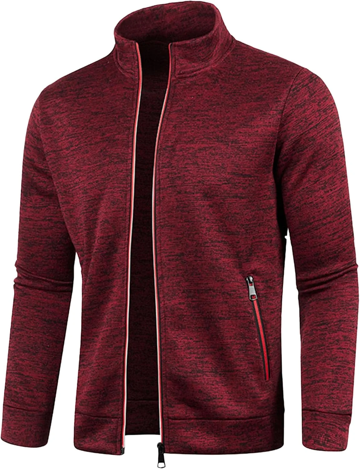 Мужской легкий вязаный свитер с молнией и отложным воротником
Мужской легкий вязаный свитер с молнией и отложным воротником