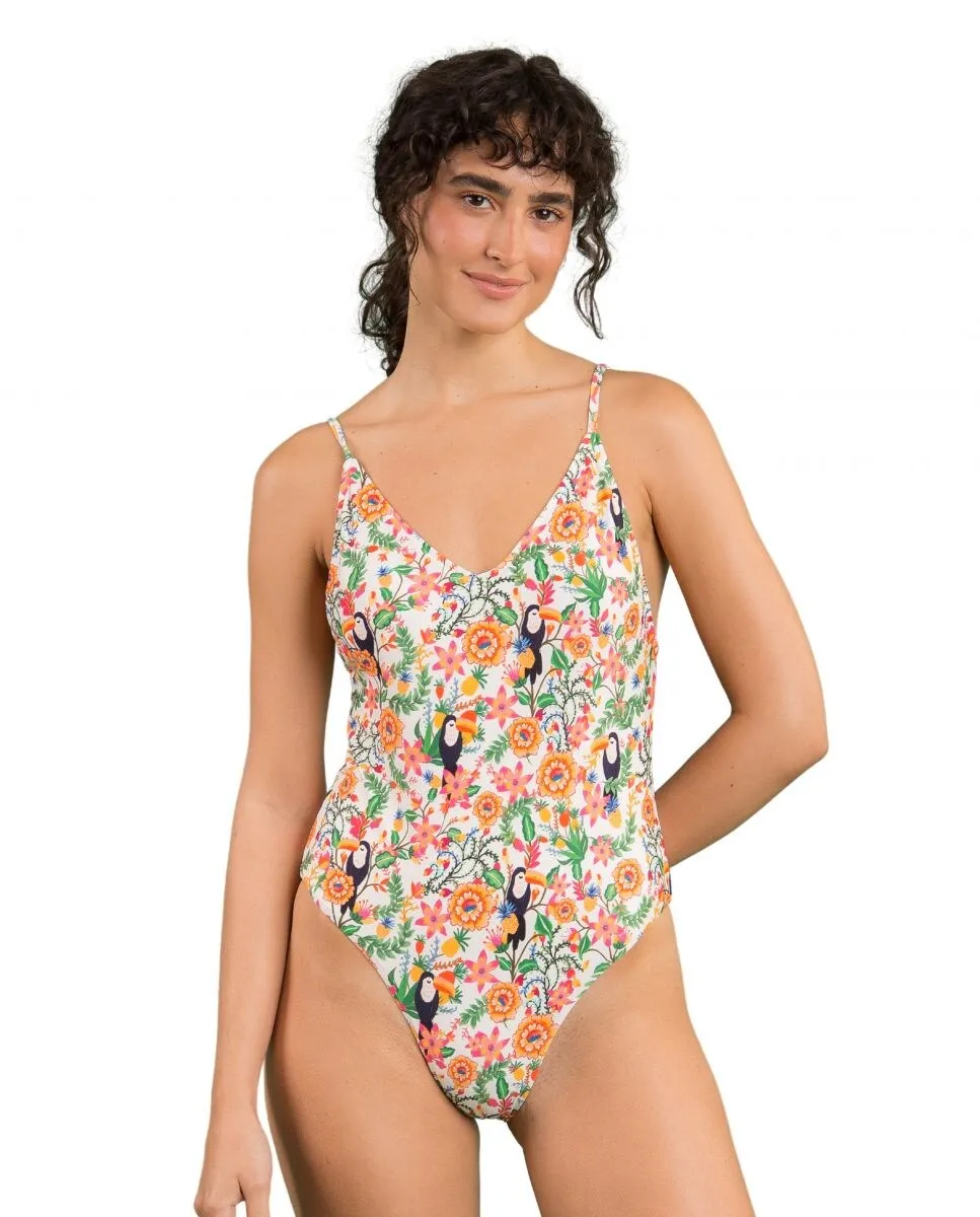 Женский бразильский купальник с принтом и наполнителем Río de Sol, белый
Женский бразильский купальник с принтом и наполнителем Río de Sol, белый