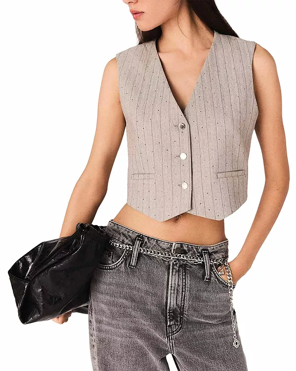 Пиджак, украшенный стразами Maje, серый
Пиджак, украшенный стразами Maje, серый