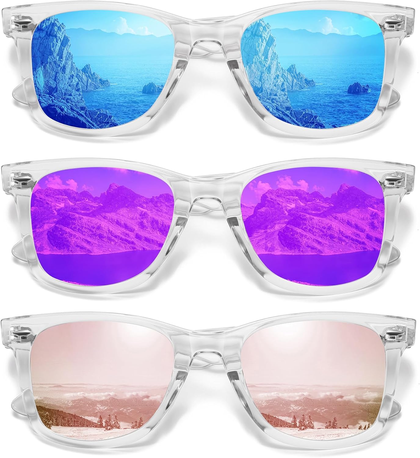 Солнцезащитные очки MEETSUN Retro с поляризованными линзами для женщин и мужчин, классические зеркальные линзы, стильные очки для вождения, защита от УФ-излучения (3 шт.), (3 Pack) Blue/Purple/Pink
Солнцезащитные очки MEETSUN Retro с поляризованными линзами для женщин и мужчин, классические зеркальные линзы, стильные очки для вождения, защита от УФ-излучения (3 шт.), (3 Pack) Blue/Purple/Pink