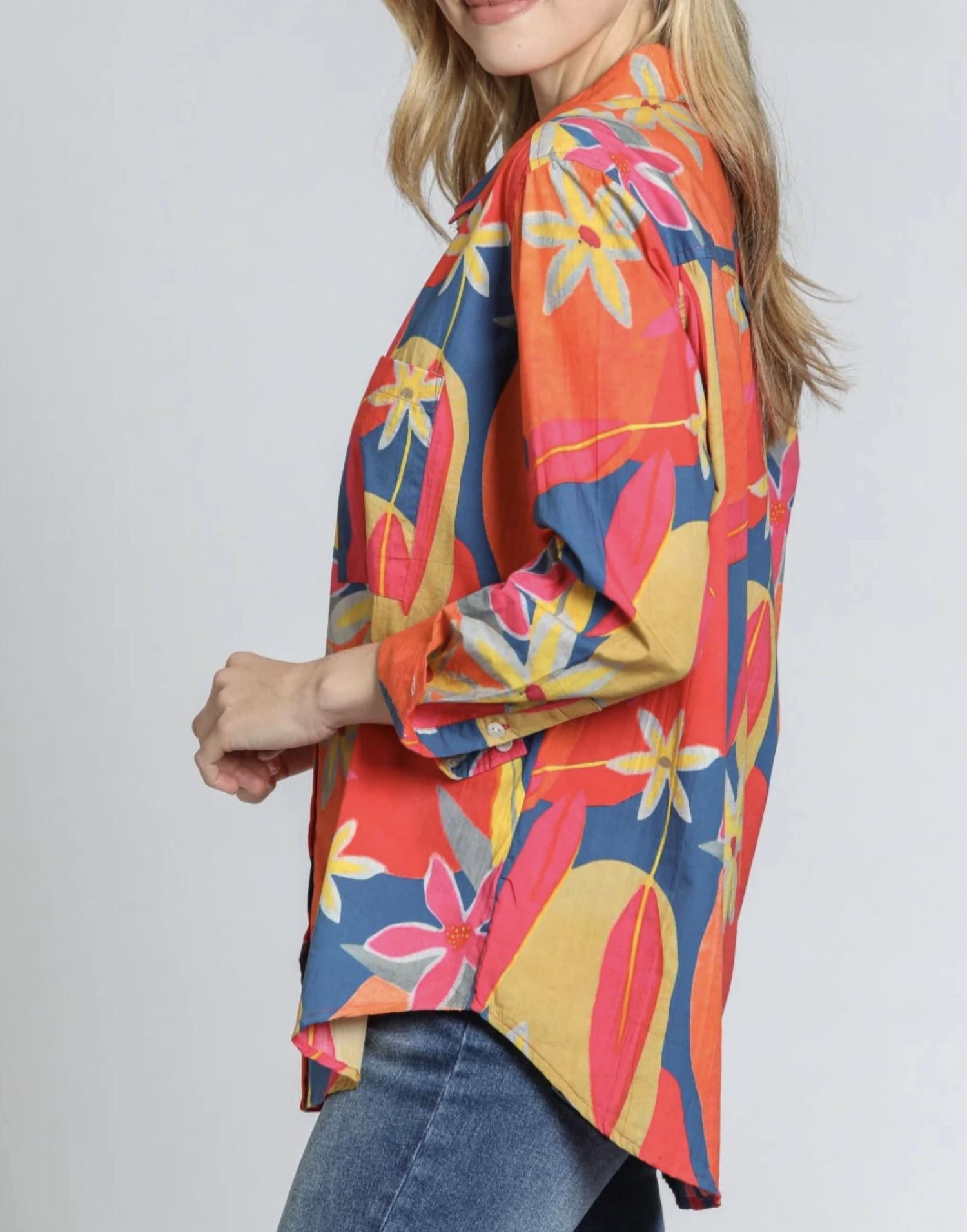 Бойфрендская рубашка на пуговицах в оранжевом мультиколоре APNY
Бойфрендская рубашка на пуговицах в оранжевом мультиколоре APNY