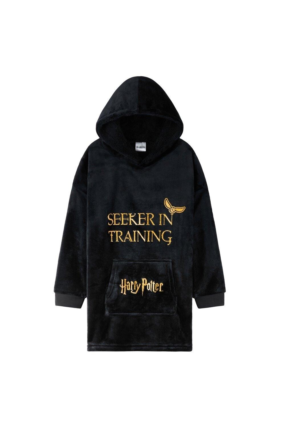 Черное объемное одеяло с капюшоном Harry Potter, черный