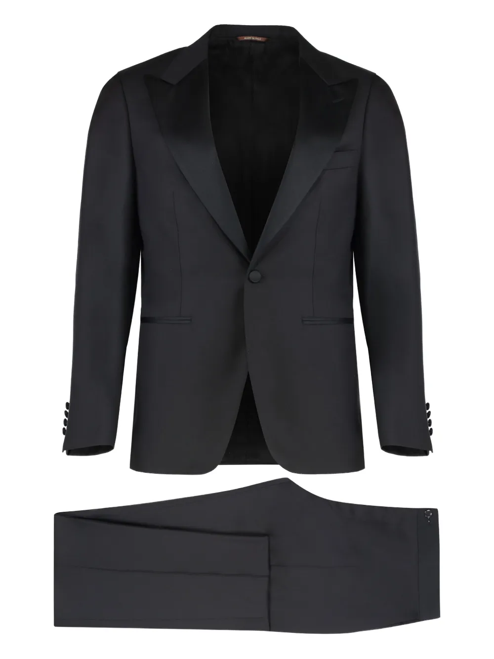 Шерстяной костюм с заостренными лацканами Canali, черный
Шерстяной костюм с заостренными лацканами Canali, черный