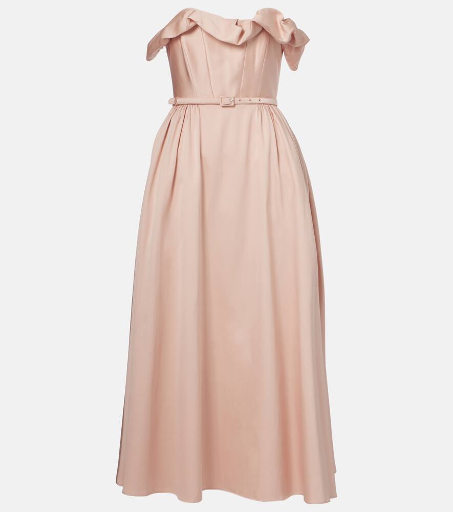 Бесплечее платье миди с рюшами Roland Mouret, Beige
Бесплечее платье миди с рюшами Roland Mouret, Beige