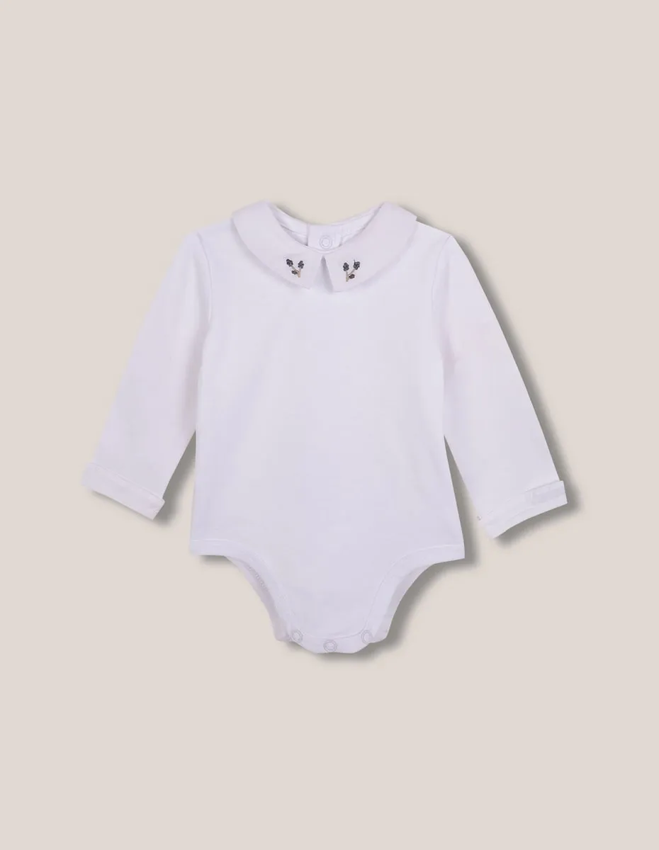 Детское боди с длинными рукавами и воротником-жабо Gocco, белый
Детское боди с длинными рукавами и воротником-жабо Gocco, белый