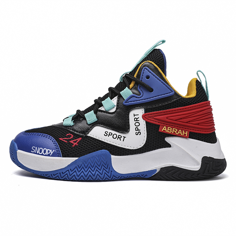 Детские баскетбольные кроссовки с высоким берцем, устойчивые к истиранию и отскоку, с дышащим верхом и антиударным эффектом SNOOPY, черный/синий
Детские баскетбольные кроссовки с высоким берцем, устойчивые к истиранию и отскоку, с дышащим верхом и антиударным эффектом SNOOPY, черный/синий