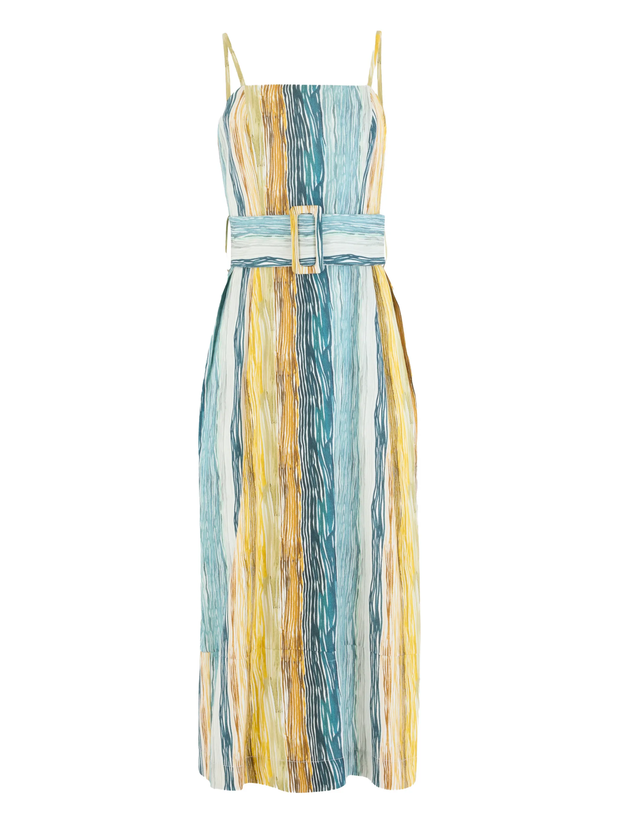 Миди-платье с поясом в полоску из артишоков Rosie Assoulin, желтый
Миди-платье с поясом в полоску из артишоков Rosie Assoulin, желтый