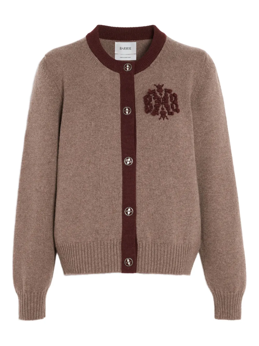 Кашемировый кардиган с вышитой монограммой Barrie, коричневый
Кашемировый кардиган с вышитой монограммой Barrie, коричневый