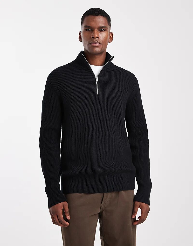 Вязаный джемпер Jack & Jones с застежкой-молнией на четверть оборота черного цвета
Вязаный джемпер Jack & Jones с застежкой-молнией на четверть оборота черного цвета