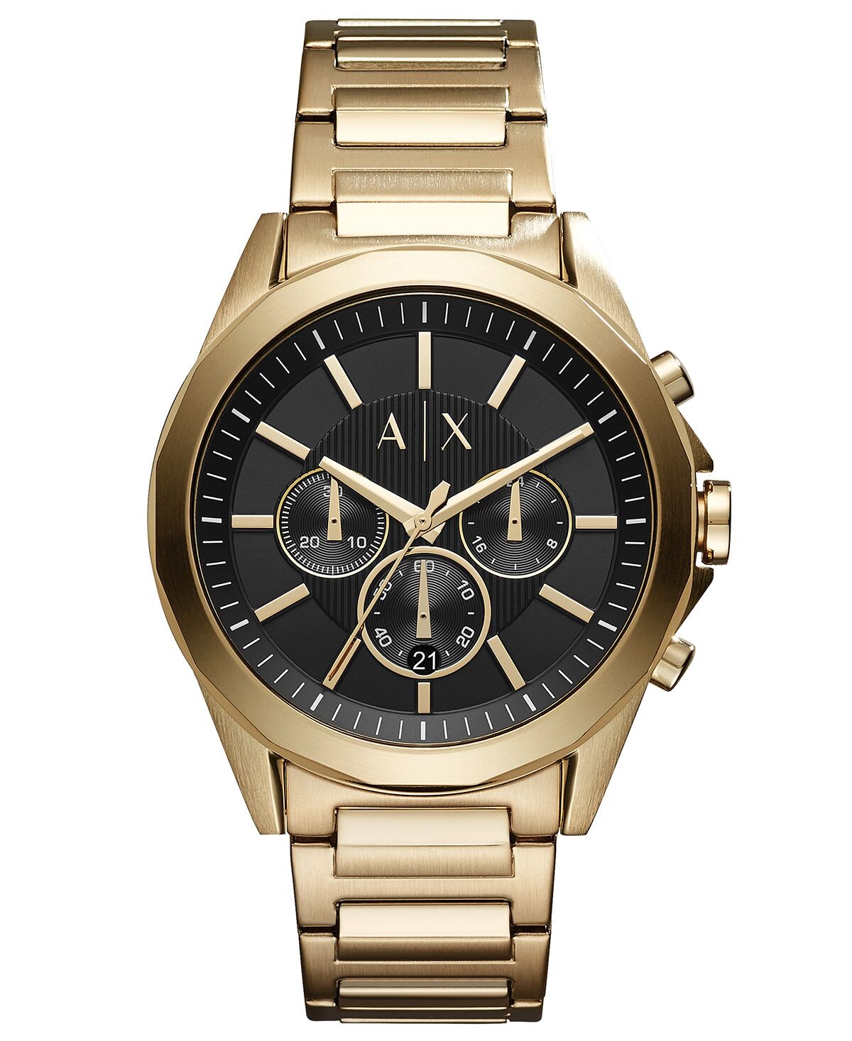 Мужские часы-хронограф с золотистым браслетом из нержавеющей стали, 44 мм Armani Exchange
Мужские часы-хронограф с золотистым браслетом из нержавеющей стали, 44 мм Armani Exchange
