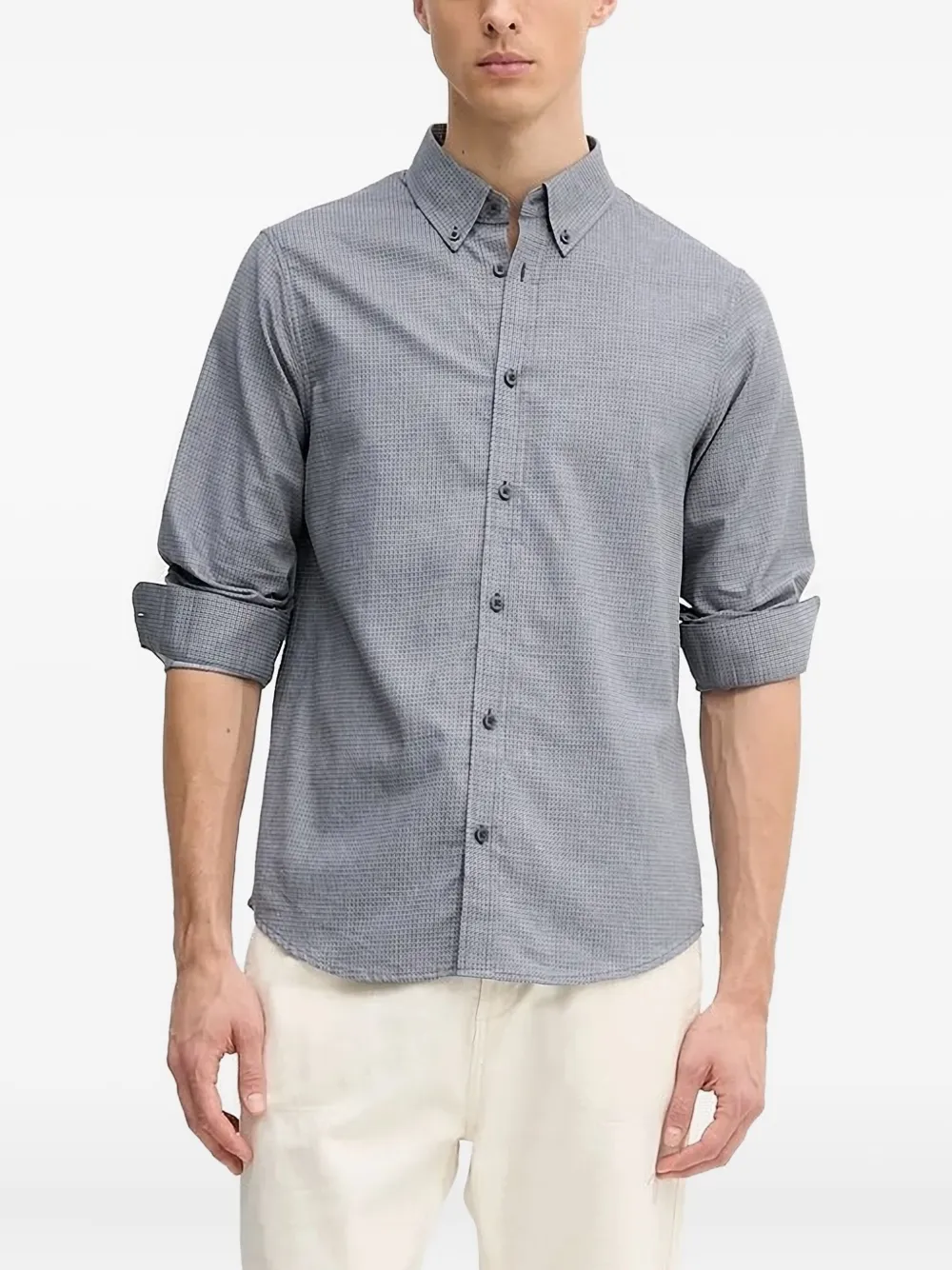 Рубашка с длинными рукавами и закругленным подолом Armani Exchange, синий
Рубашка с длинными рукавами и закругленным подолом Armani Exchange, синий