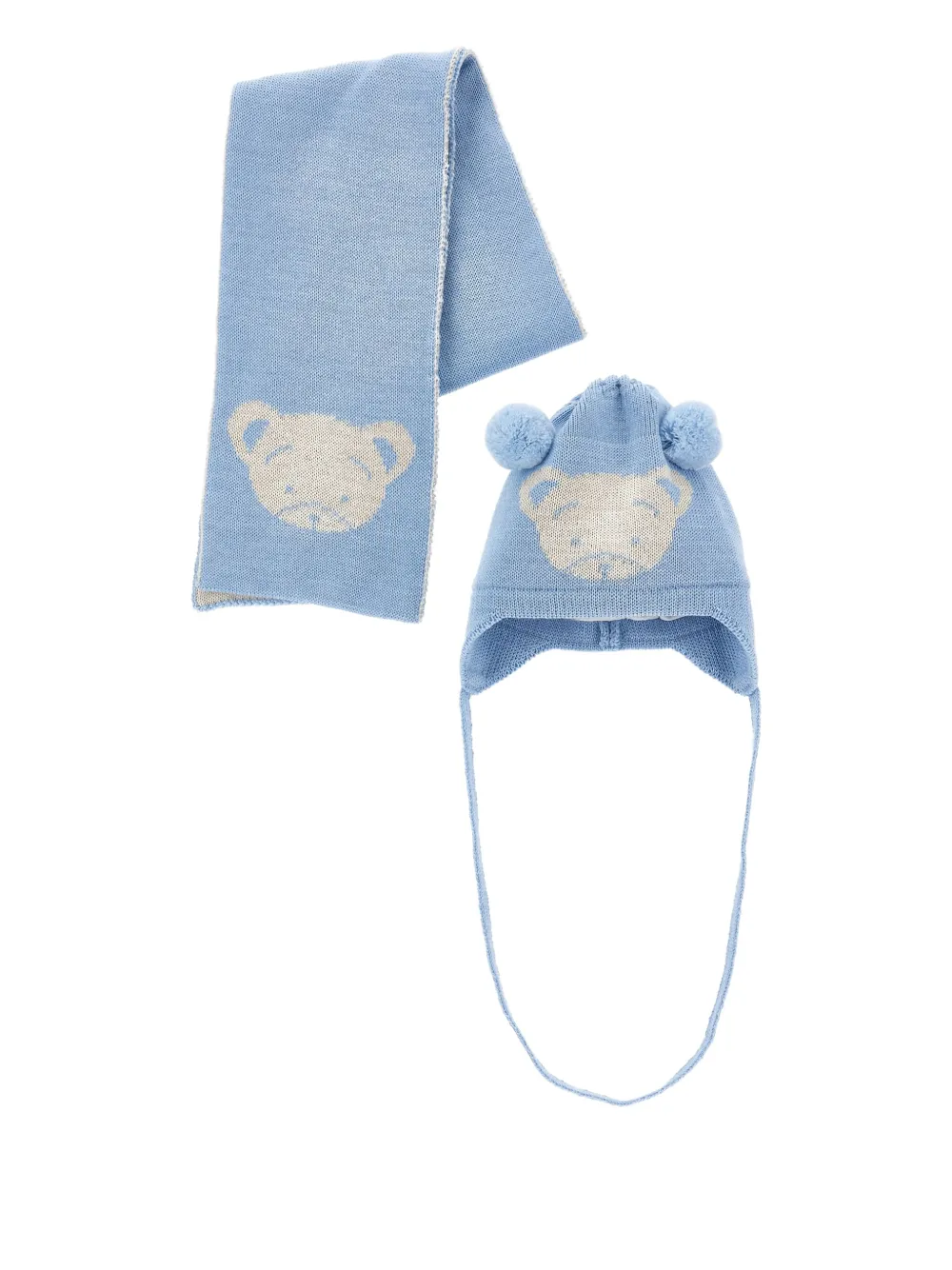 Комплект из шарфа и шапки с помпонами Monnalisa, синий
Комплект из шарфа и шапки с помпонами Monnalisa, синий