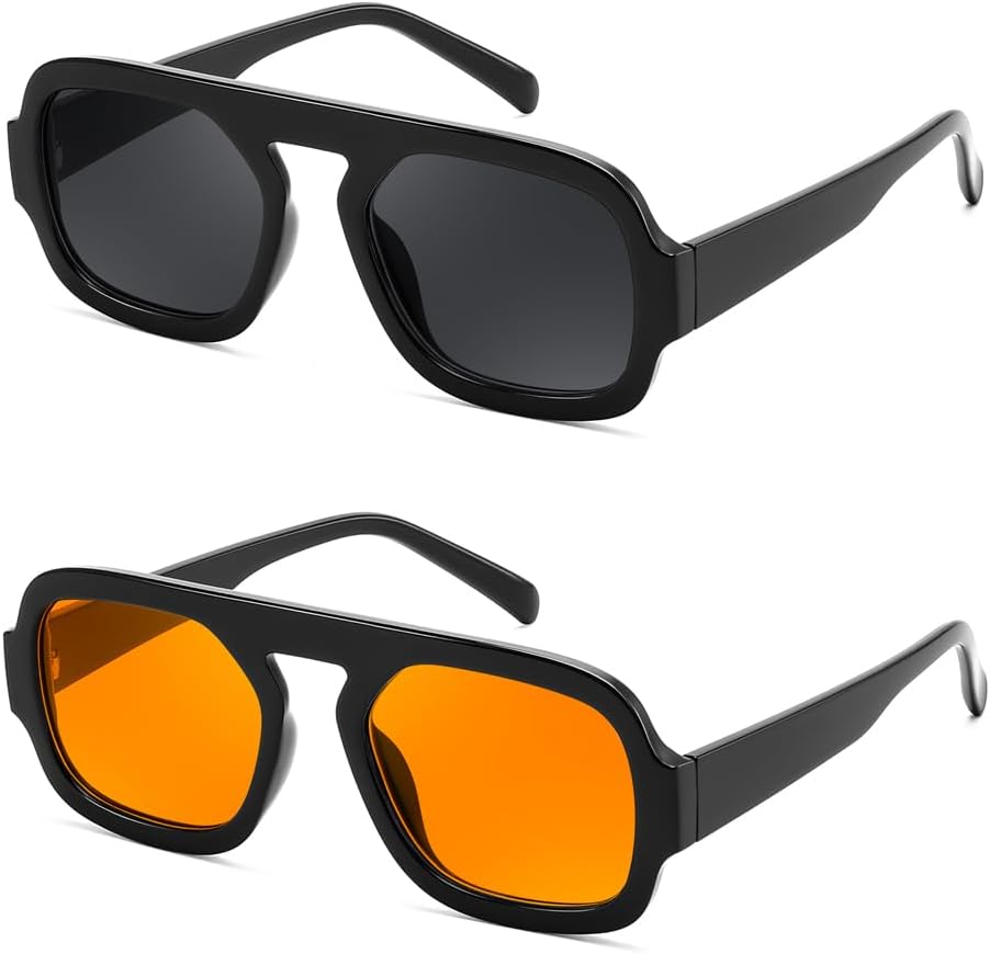 Солнцезащитные очки FEISEDY в стиле ретро, квадратные, авиаторские, для женщин и мужчин, винтажные, 70-е годы, модные, в пластиковой оправе, артикул B4158, (2 Pack) Black & Yellow
Солнцезащитные очки FEISEDY в стиле ретро, квадратные, авиаторские, для женщин и мужчин, винтажные, 70-е годы, модные, в пластиковой оправе, артикул B4158, (2 Pack) Black & Yellow