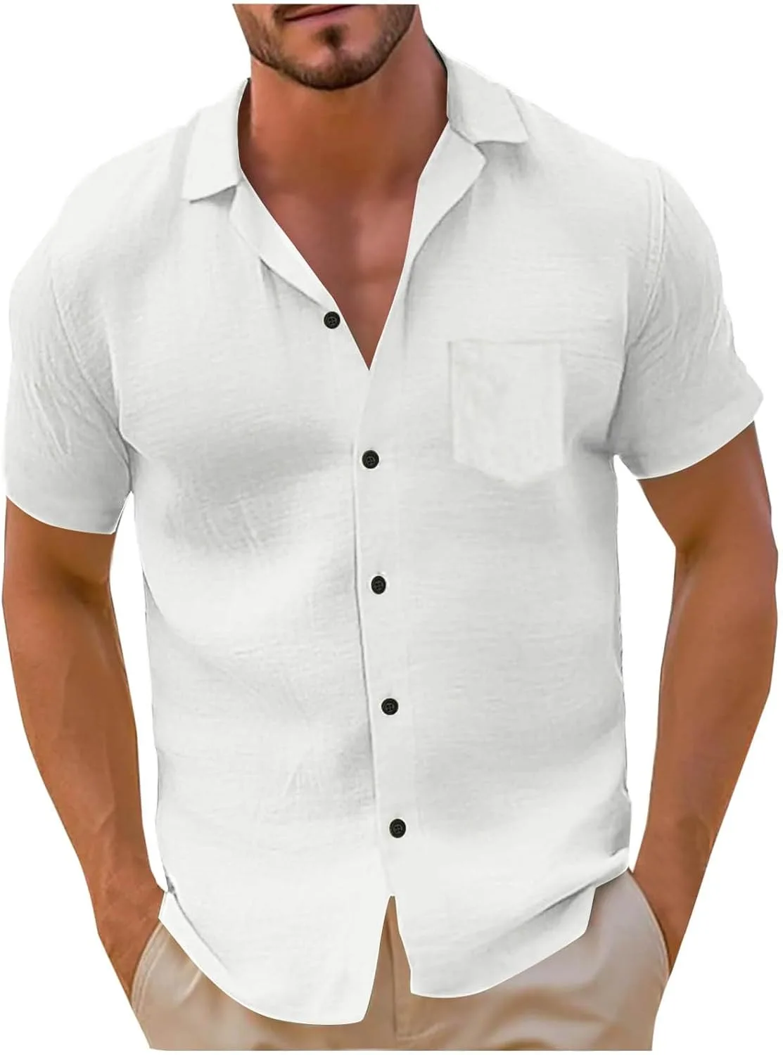 Мужская льняная рубашка с коротким рукавом Casual
Мужская льняная рубашка с коротким рукавом Casual