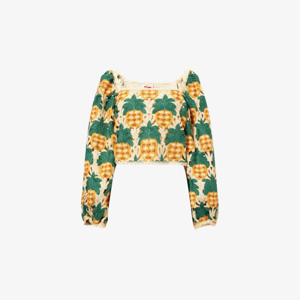 Вязаный топ Farm Rio с ананасовым узором, желтый
Вязаный топ Farm Rio с ананасовым узором, желтый