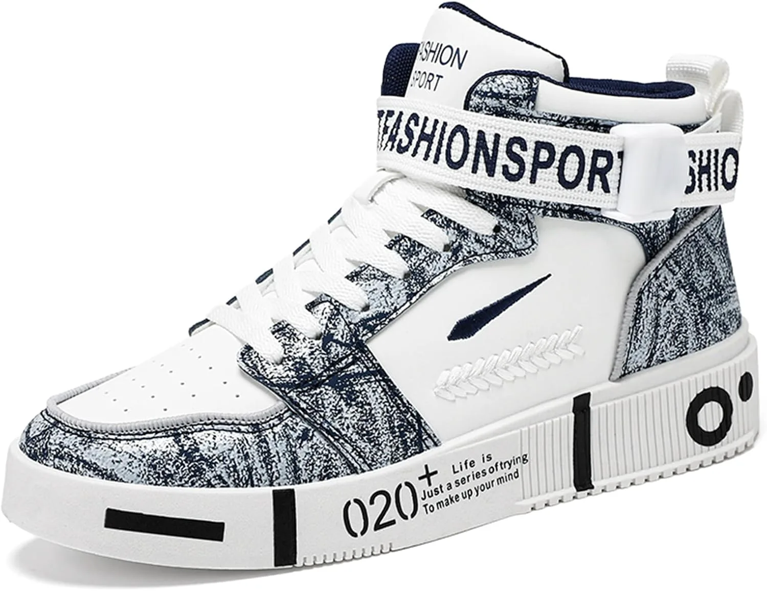 Мужские модные кроссовки высокие скейт-ботинки стильные уличные кроссовки повседневные прогулочные туфли SPWAGYM, белый/синий
Мужские модные кроссовки высокие скейт-ботинки стильные уличные кроссовки повседневные прогулочные туфли SPWAGYM, белый/синий