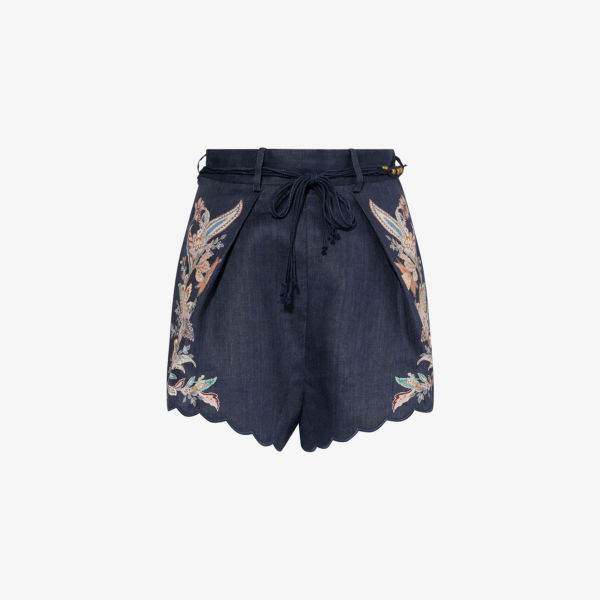 Шорты льняные Zimmermann Rhiannon с цветочным принтом, темно-синий
Шорты льняные Zimmermann Rhiannon с цветочным принтом, темно-синий