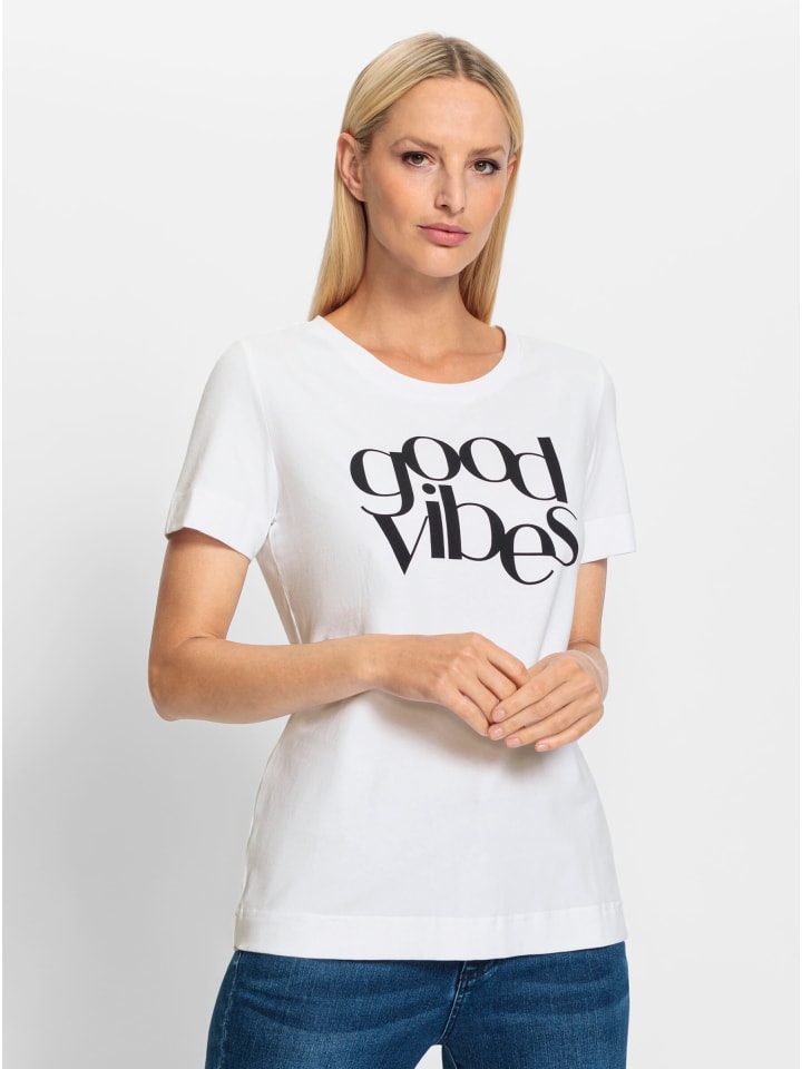 Белая рубашка с круглым вырезом Heine
Белая рубашка с круглым вырезом Heine