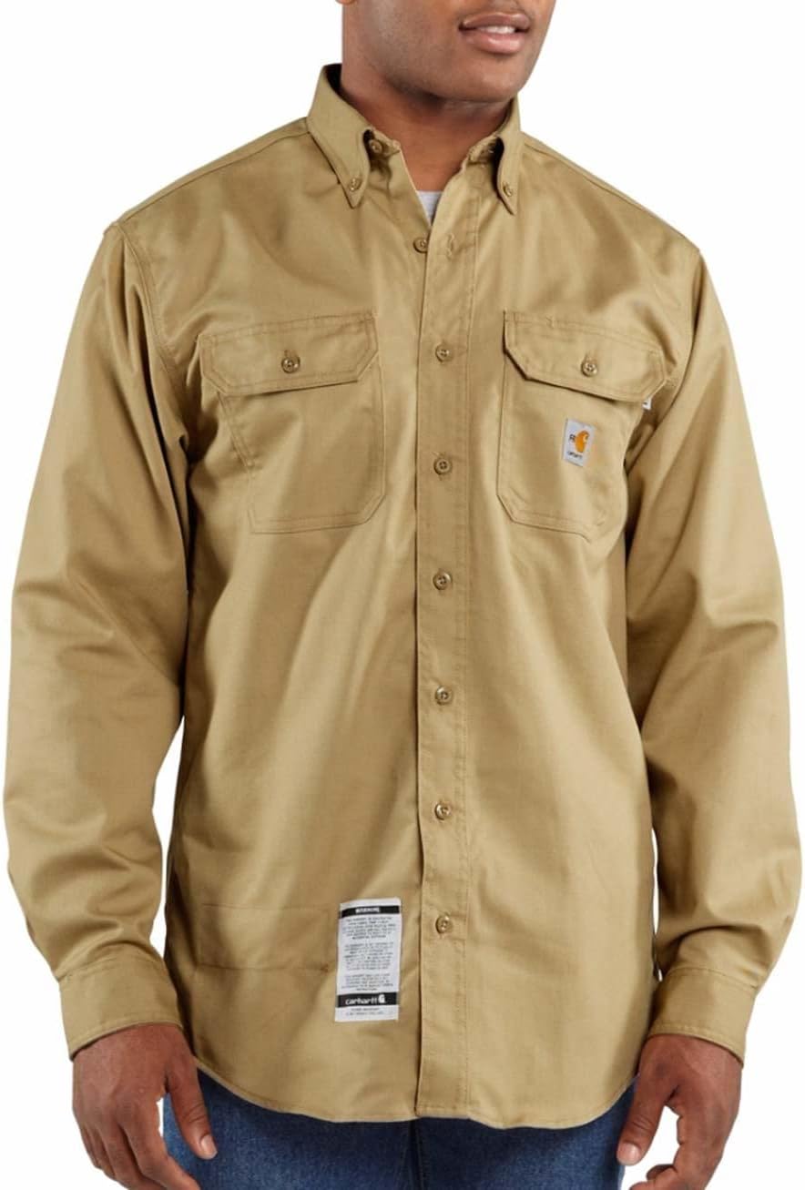 Carhartt мужская огнестойкая классическая рубашка из твила, Khaki
Carhartt мужская огнестойкая классическая рубашка из твила, Khaki