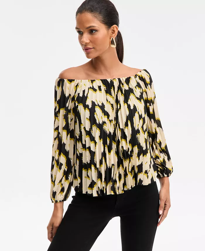 Женская блузка с открытыми плечами и плиссировкой I.N.C. International Concepts, коричневый/бежевый
Женская блузка с открытыми плечами и плиссировкой I.N.C. International Concepts, коричневый/бежевый