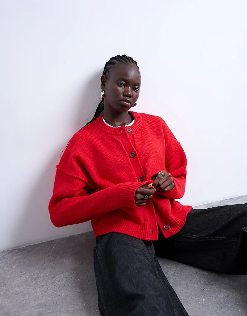 Свободный кардиган Topshop с открытым швом красного цвета
Свободный кардиган Topshop с открытым швом красного цвета