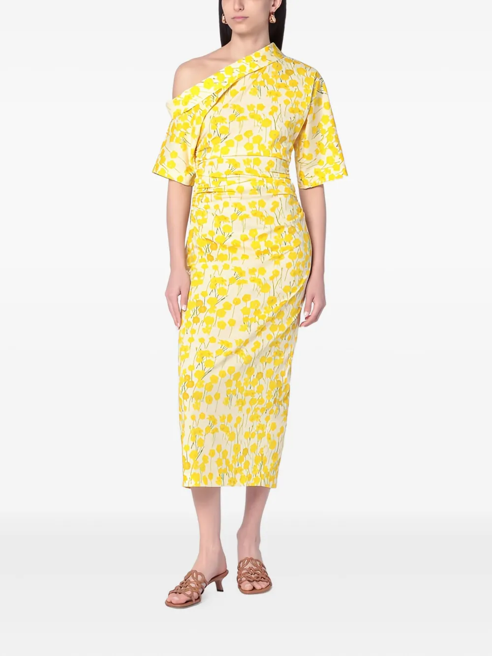 Платье миди на одно плечо с цветочным принтом Bernadette, желтый
Платье миди на одно плечо с цветочным принтом Bernadette, желтый