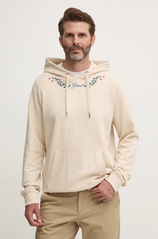 Хлопковая толстовка Guess, бежевый
Хлопковая толстовка Guess, бежевый