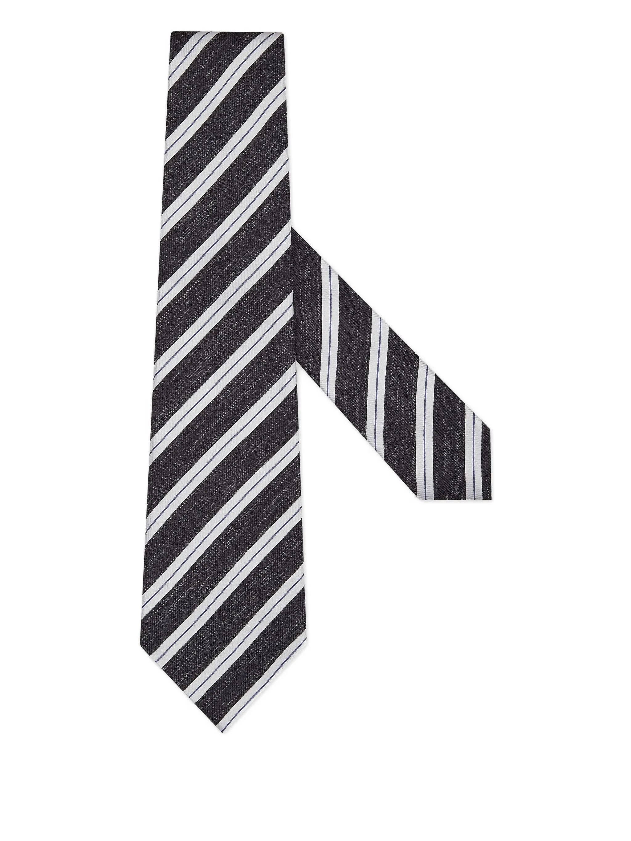 Шелковый галстук в диагональную полоску Zegna, черный
Шелковый галстук в диагональную полоску Zegna, черный