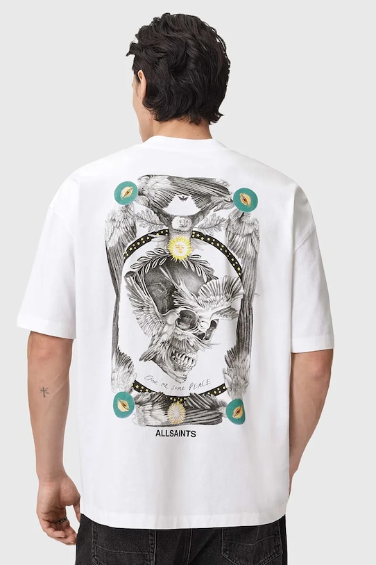 Хлопковая футболка Allsaints, белый
Хлопковая футболка Allsaints, белый