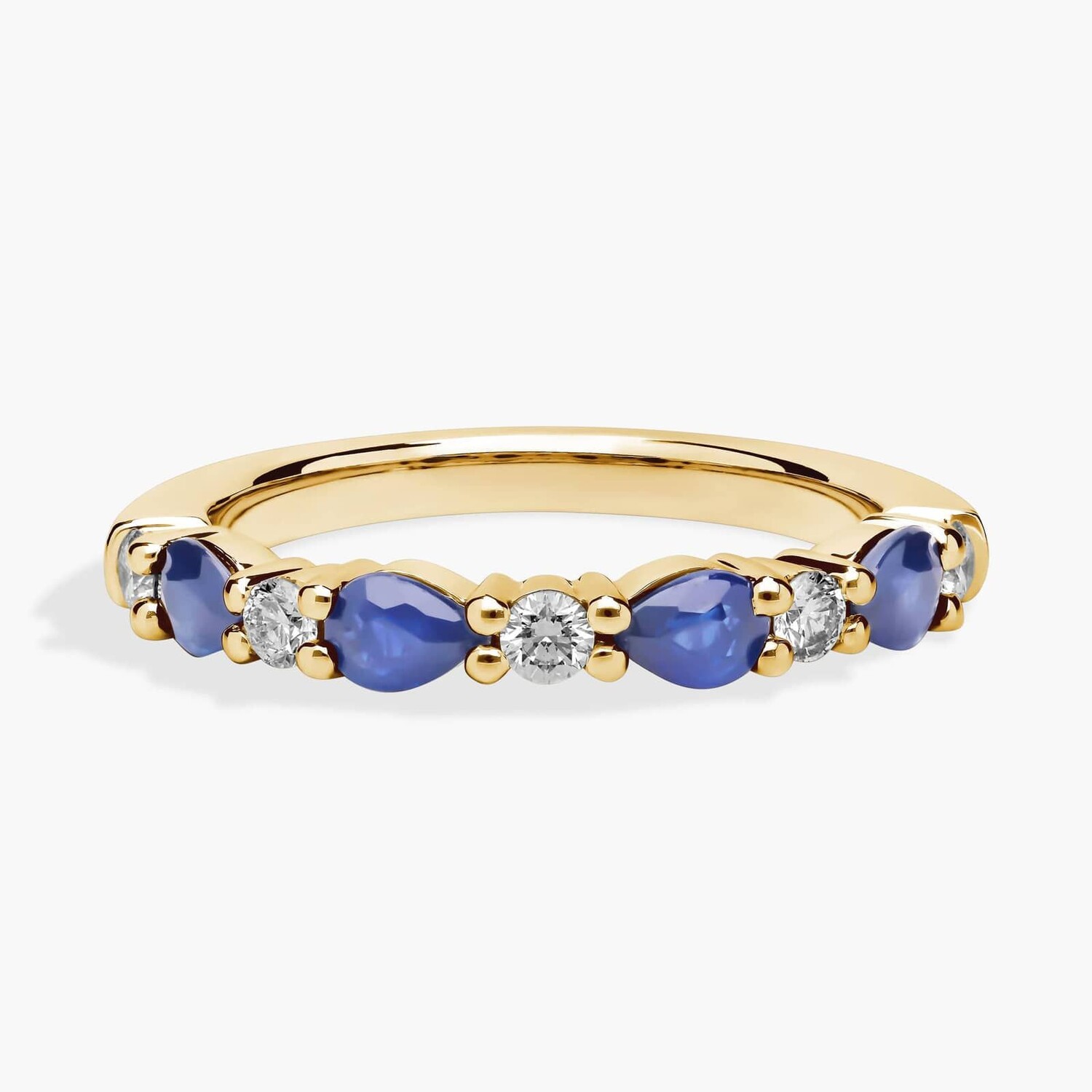 Кольцо на годовщину с чередующимися грушевидными сапфирами и бриллиантами из 14-каратного желтого золота (1/5 карата). Blue Nile
Кольцо на годовщину с чередующимися грушевидными сапфирами и бриллиантами из 14-каратного желтого золота (1/5 карата). Blue Nile