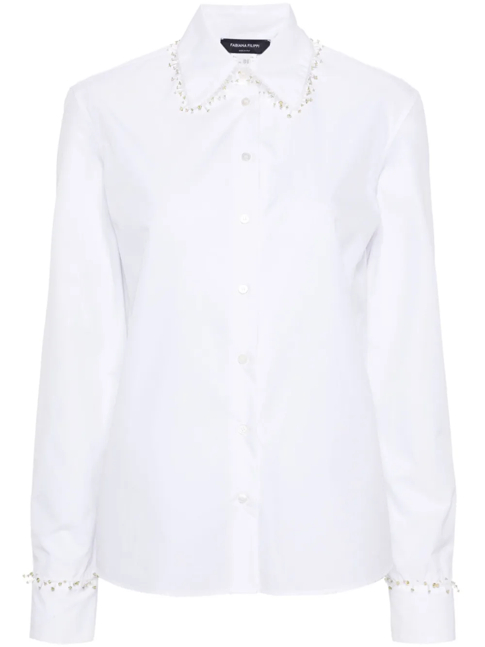 Поплиновая рубашка с бисером Fabiana Filippi, белый
Поплиновая рубашка с бисером Fabiana Filippi, белый