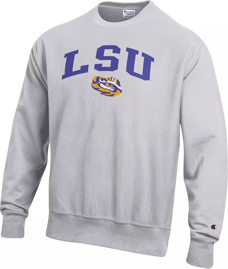 Мужская серая толстовка с круглым вырезом обратного плетения Champion LSU Tigers
Мужская серая толстовка с круглым вырезом обратного плетения Champion LSU Tigers