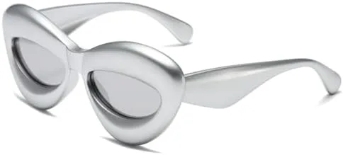 Винтажные солнцезащитные очки «кошачий глаз» 2026 года для женщин и мужчин, модные, забавные, с эффектом губ, в стиле панк, с большой оправой MTZJH, Silver Silver
Винтажные солнцезащитные очки «кошачий глаз» 2026 года для женщин и мужчин, модные, забавные, с эффектом губ, в стиле панк, с большой оправой MTZJH, Silver Silver