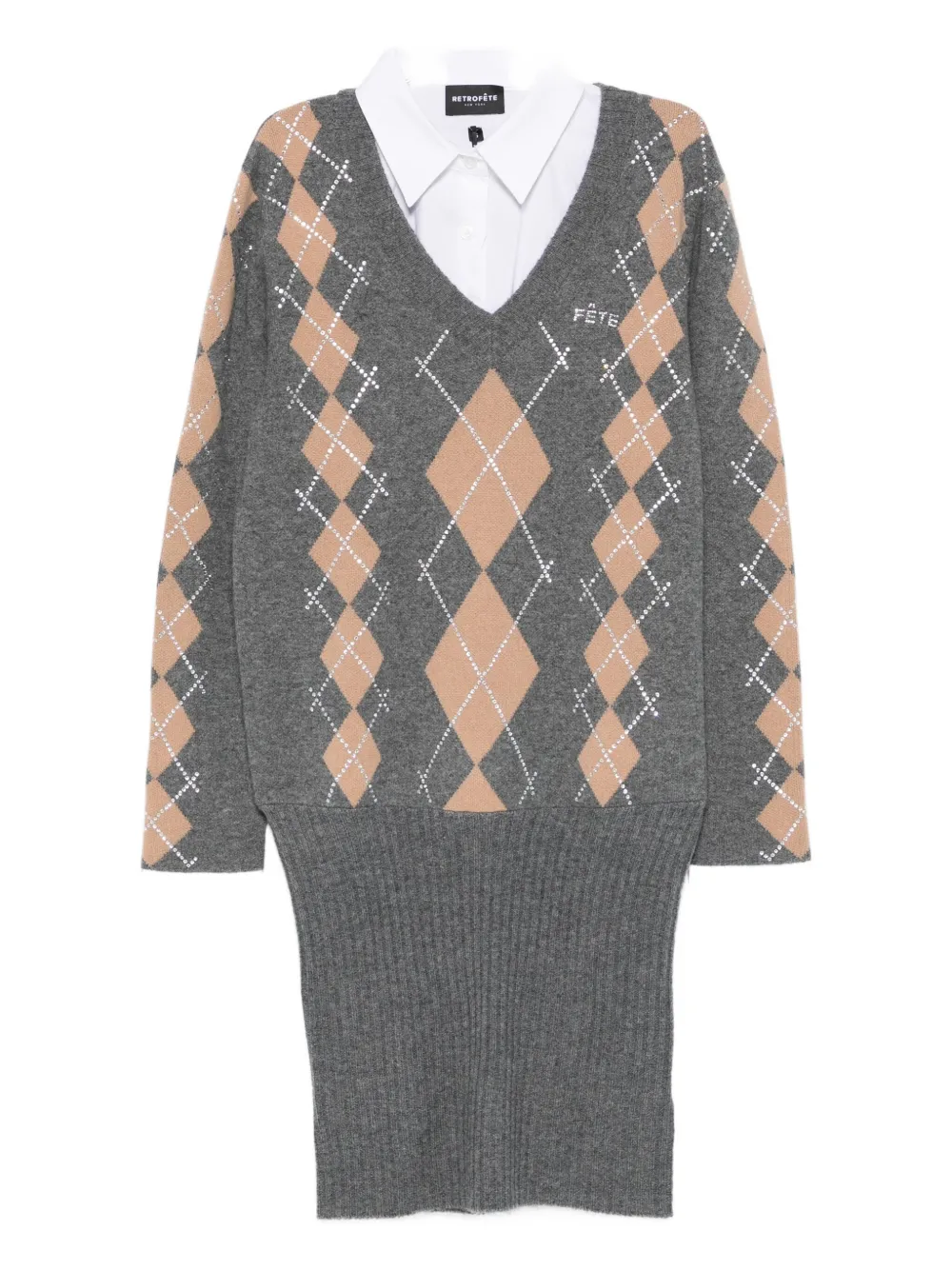 Мини-платье Ornella с отделкой и ромбовидным узором аргайл Retrofete, серый
Мини-платье Ornella с отделкой и ромбовидным узором аргайл Retrofete, серый