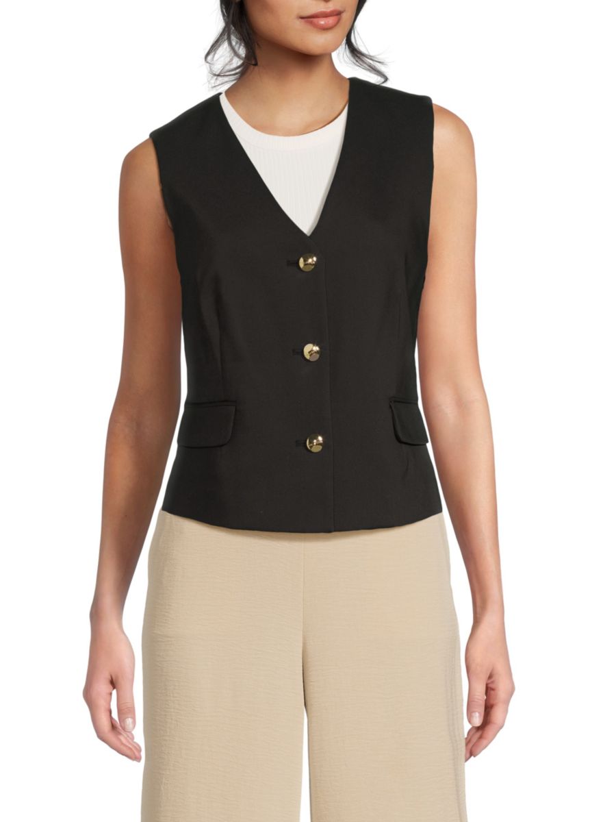 Однотонный жилет Halston, черный
Однотонный жилет Halston, черный