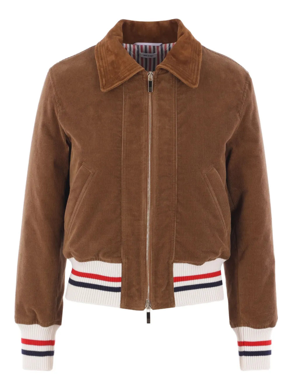 Вельветовая куртка с ребристой отделкой THOM BROWNE, коричневый
Вельветовая куртка с ребристой отделкой THOM BROWNE, коричневый