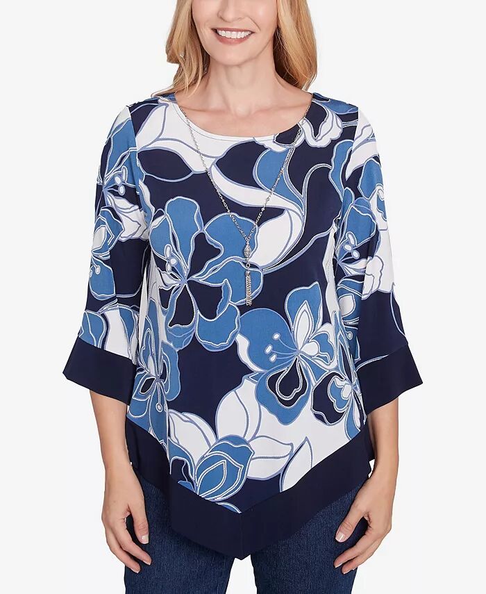 Женский классический абстрактный смелый цветочный пэчворк-топ с ожерельем Alfred Dunner, синий
Женский классический абстрактный смелый цветочный пэчворк-топ с ожерельем Alfred Dunner, синий