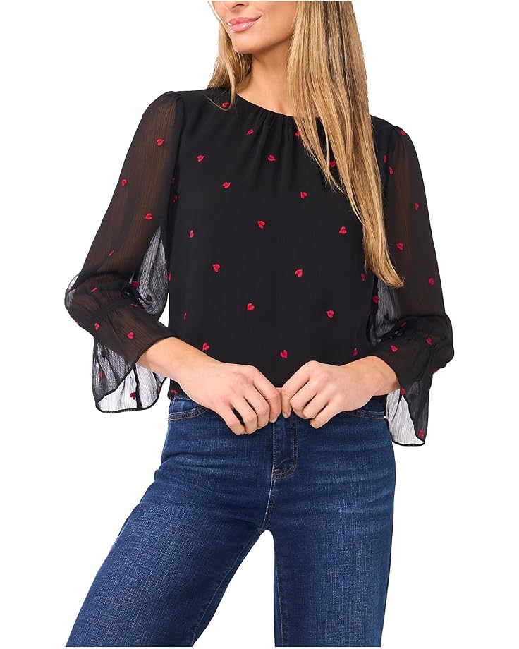Женская блузка CeCe 3/4 Sleeve Shirred Neck Embroidery Hearts, Rich Black
Женская блузка CeCe 3/4 Sleeve Shirred Neck Embroidery Hearts, Rich Black