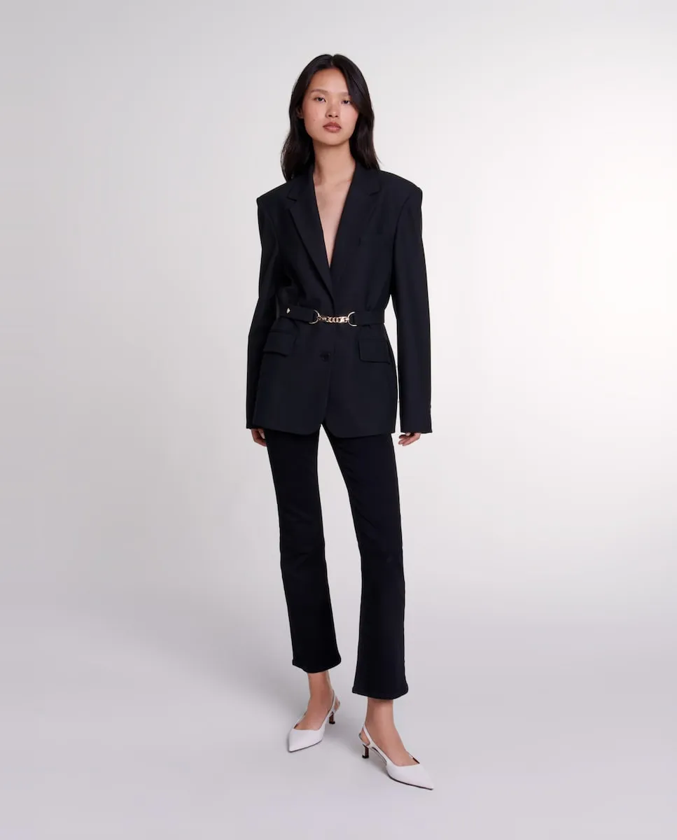 Женский строгий пиджак с поясом Maje, черный
Женский строгий пиджак с поясом Maje, черный