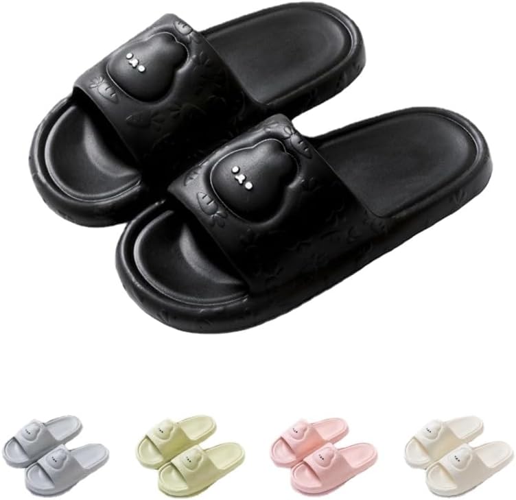 Милые тапочки ALBIVA в виде зайчиков для женщин, летние, мягкая платформа, нескользящие сандалии для дома и улицы, кавайные подарки для женщин и мужчин, черный
Милые тапочки ALBIVA в виде зайчиков для женщин, летние, мягкая платформа, нескользящие сандалии для дома и улицы, кавайные подарки для женщин и мужчин, черный