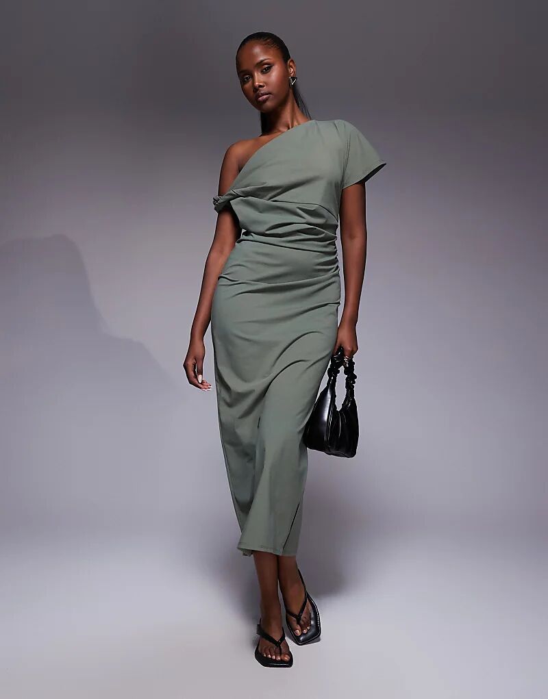 Платье миди ASOS DESIGN цвета хаки с перекрученными плечами
Платье миди ASOS DESIGN цвета хаки с перекрученными плечами