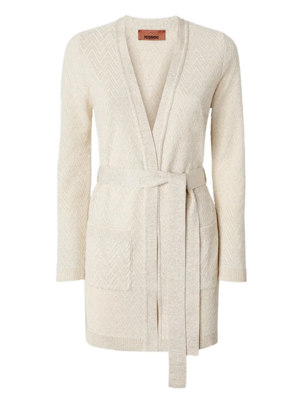 Кардиган с поясом и шевронным узором Missoni, нейтральный
Кардиган с поясом и шевронным узором Missoni, нейтральный