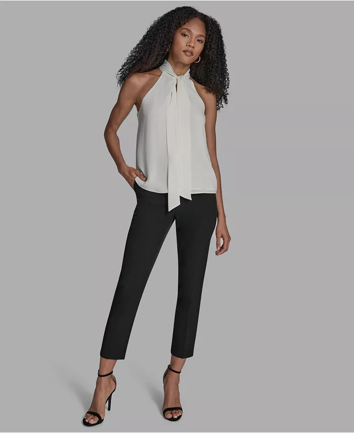 Женская блузка без рукавов с завязкой на шее BCBG, белый 
Женская блузка без рукавов с завязкой на шее BCBG, белый