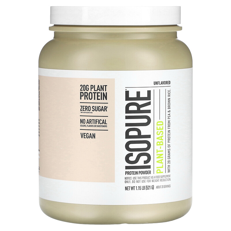 Isopure, Протеиновый порошок на растительной основе, без добавок, 521 г (1,15 фунта)
Isopure, Протеиновый порошок на растительной основе, без добавок, 521 г (1,15 фунта)