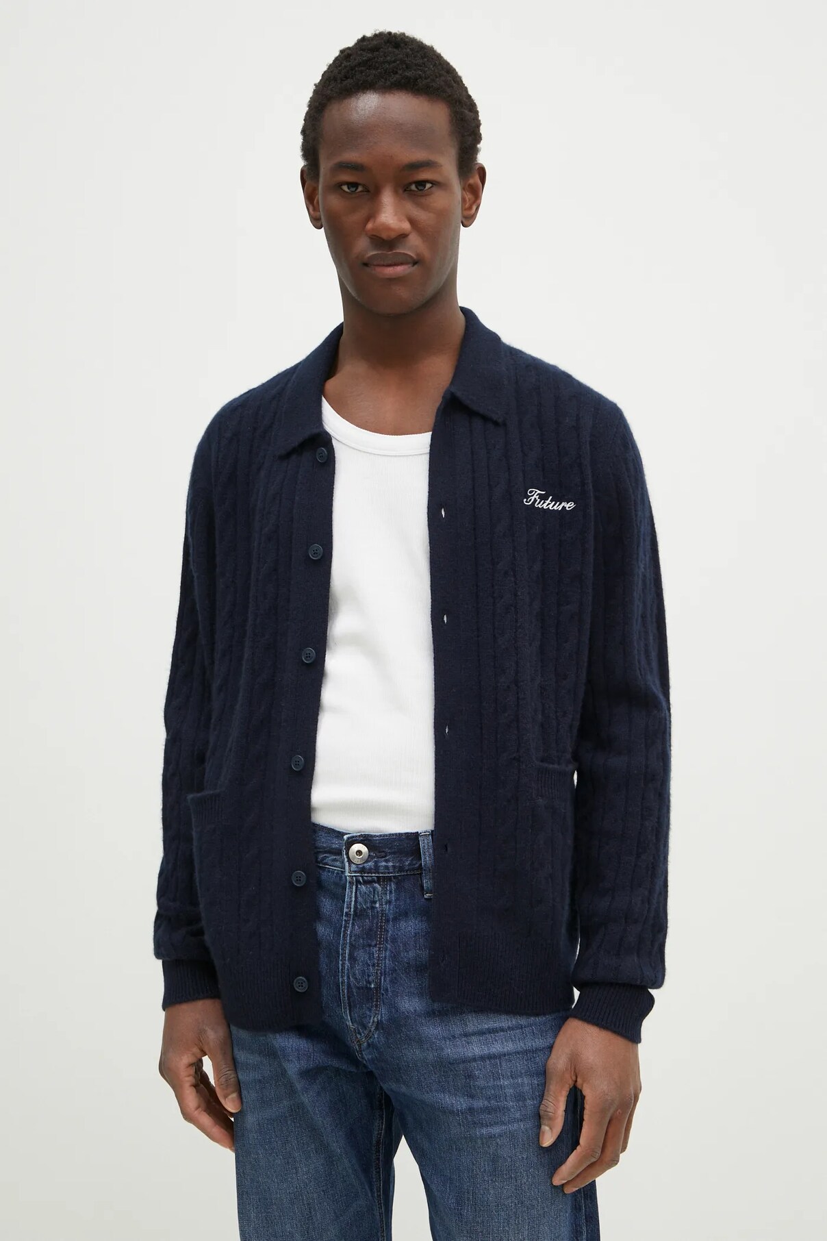 Кашемировый кардиган From Future, темно-синий
Кашемировый кардиган From Future, темно-синий