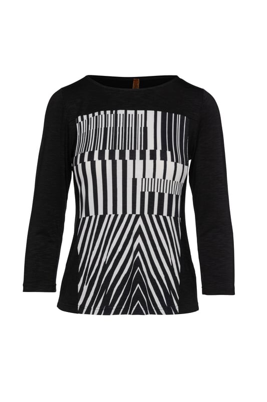 Топ с черно-белым принтом Conquista, черный
Топ с черно-белым принтом Conquista, черный