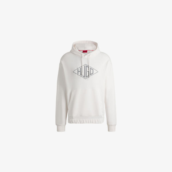 Худи Hugo из хлопкового джерси с карманом-кенгуру, белый
Худи Hugo из хлопкового джерси с карманом-кенгуру, белый