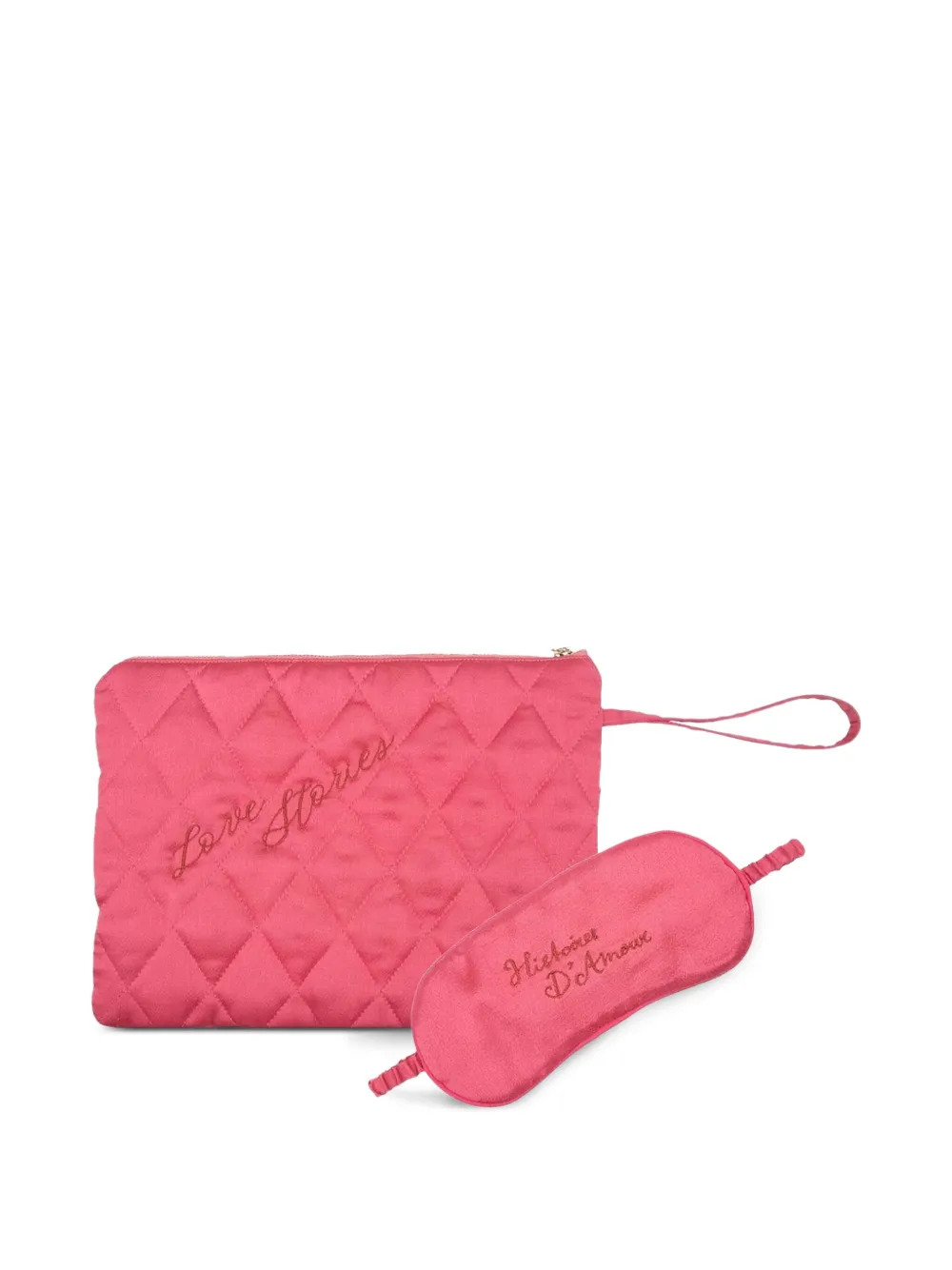 Стеганый вышитый набор косметичек Love Stories, красный
Стеганый вышитый набор косметичек Love Stories, красный